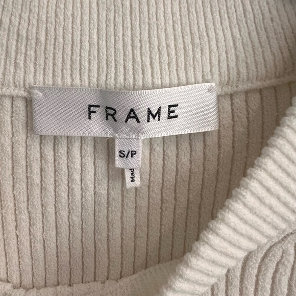 Frame Denim Cream Ribbed Knit Sweater - Picture 2 of 2